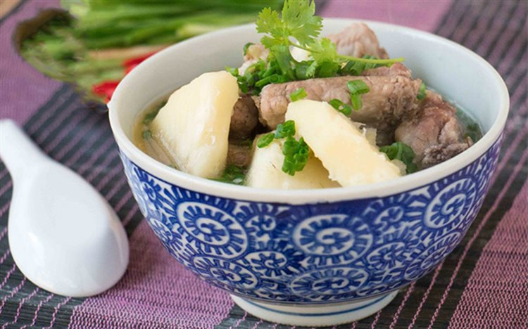 canh sake nau suon non - mon an tu sake
